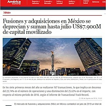 Fusiones y adquisiciones en Mxico se deprecian y suman hasta julio US$7.900M de capital movilizado